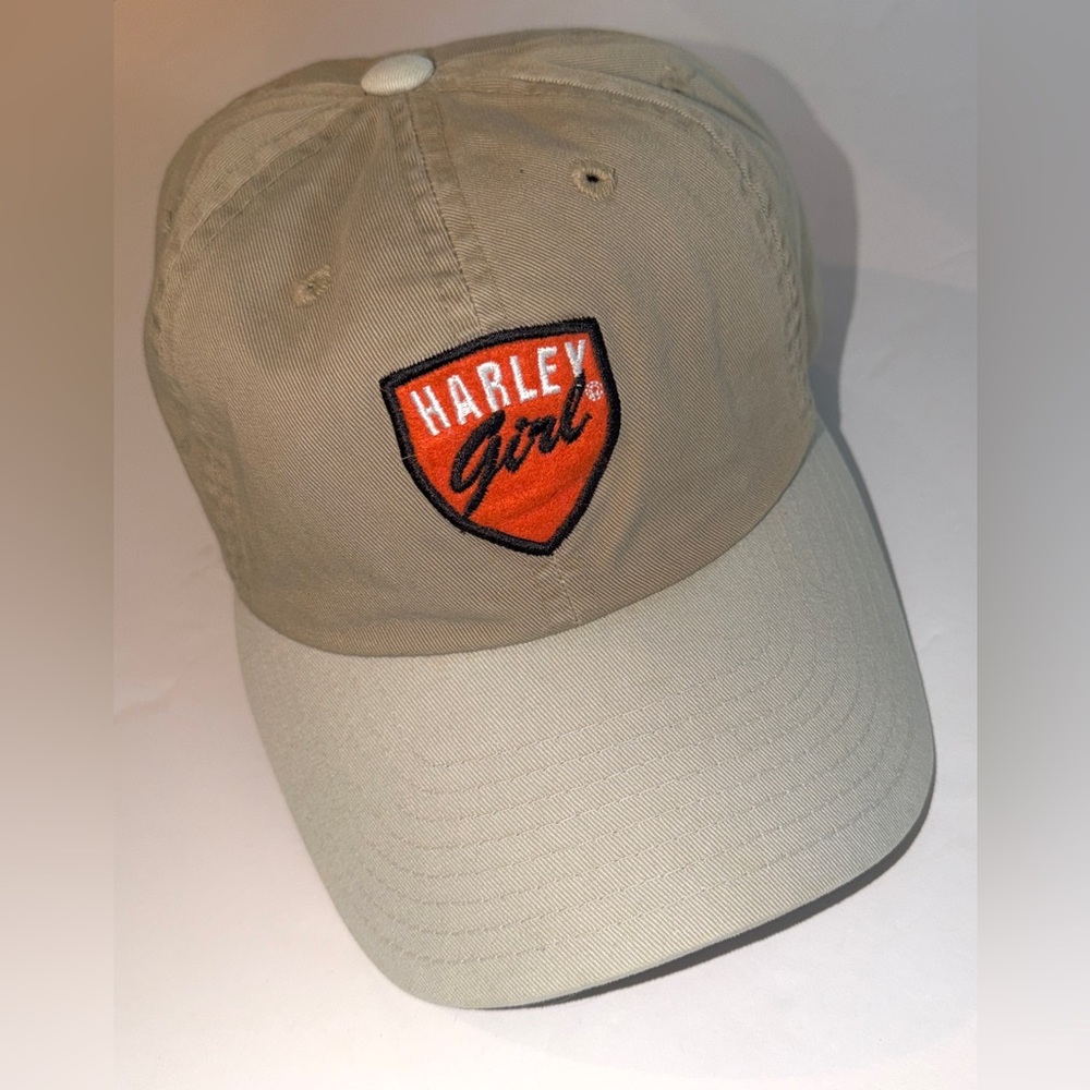 Harley Davidson Harley Girl Cotton Adjustable Ponytail Hat Cap Tan Khaki Womens